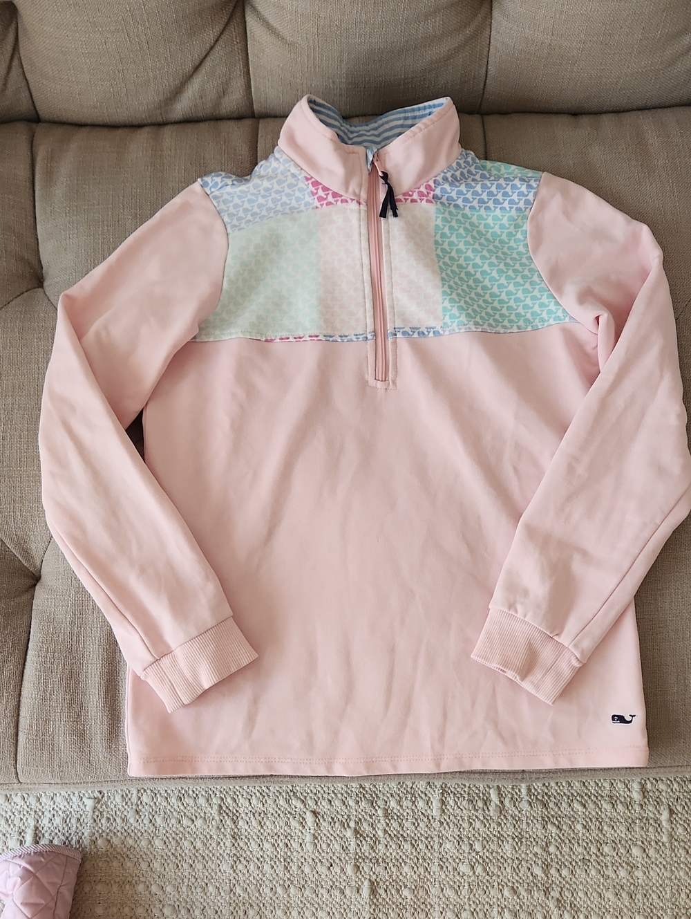 Vineyard Vines for Target Pink Quarter-Zip Girls Shep Shirt Size 7/8